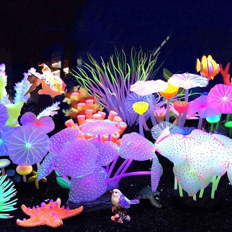 Aquarium Plant Design - Silicone Glowing Landscape Artificial Fish Tank