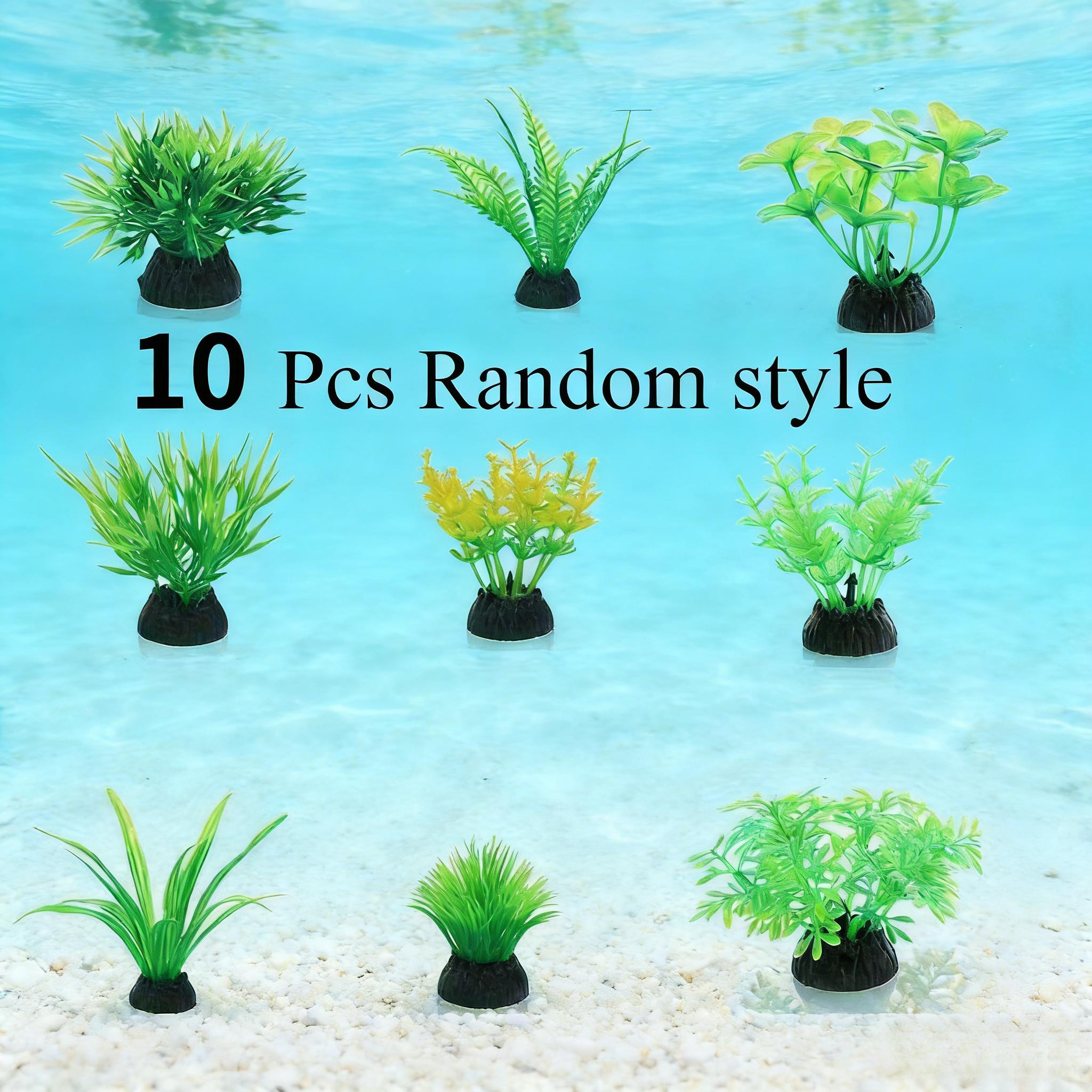 Aquarium Plant Design - 10Pcs Green Artificial Aquarium Plants Plastic