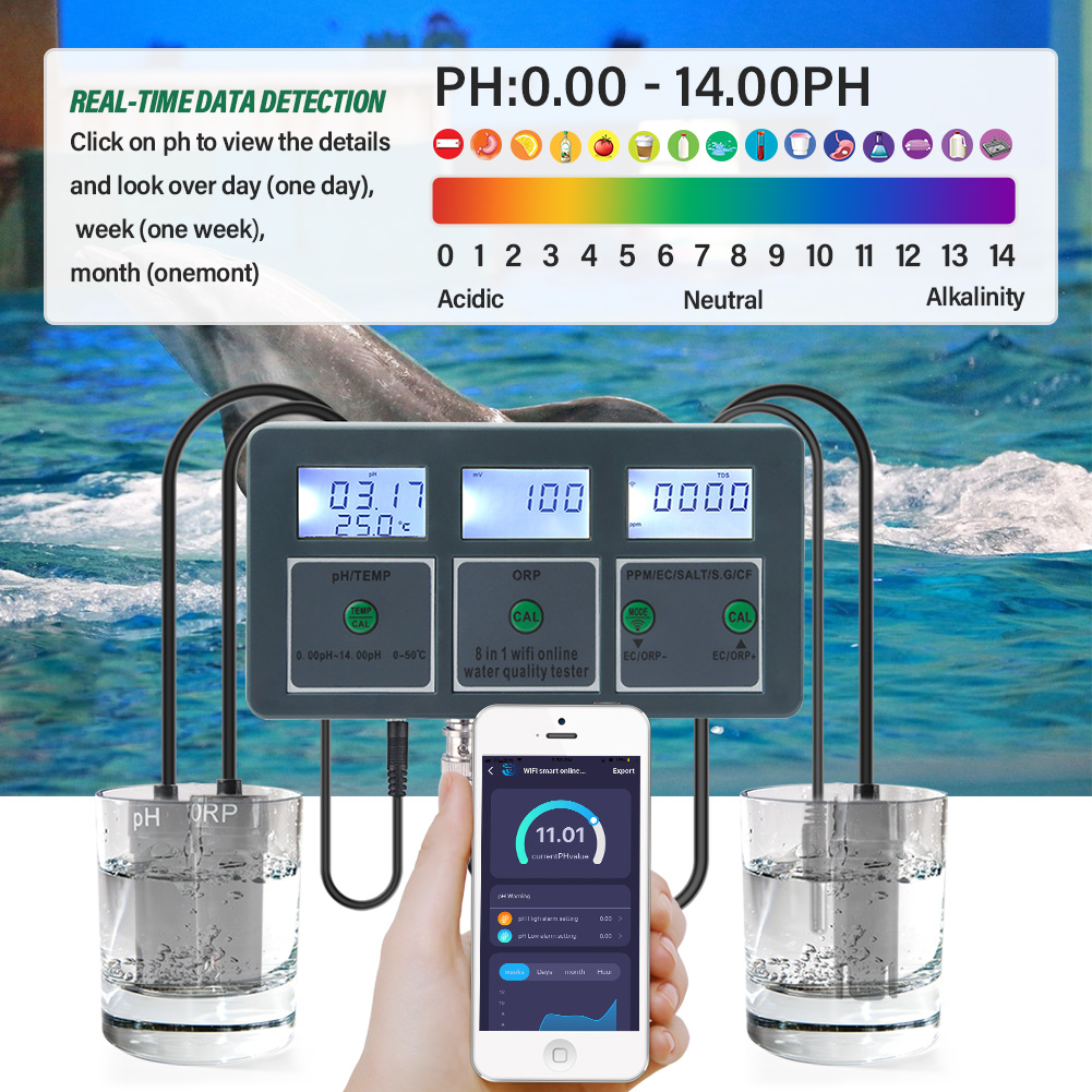 WiFi Tuya Smart PH Meter Data  - Planted Aquarium Test Kit ulasan dan harga