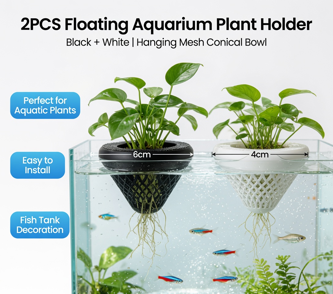 2PCS Floating Aquarium Plant H - Aquarium Plant Holder ulasan dan harga