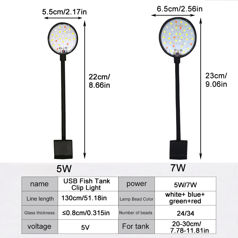 USB Aquarium LED Lamp Fish Tan - Aquarium Plant Design ulasan dan harga