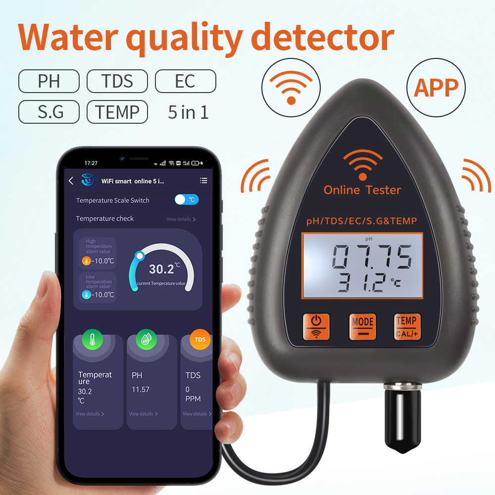 Tuya WiFi 5 in 1 TDS/EC/SALT/S - Planted Aquarium Test Kit ulasan dan harga