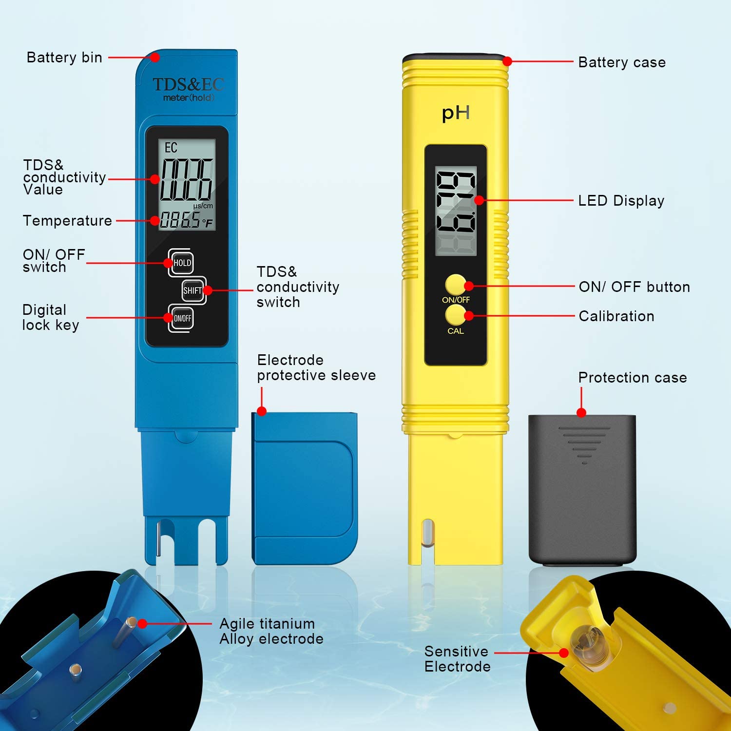 Digital PH /TDS/ EC Meter Test - Planted Aquarium Test Kit ulasan dan harga