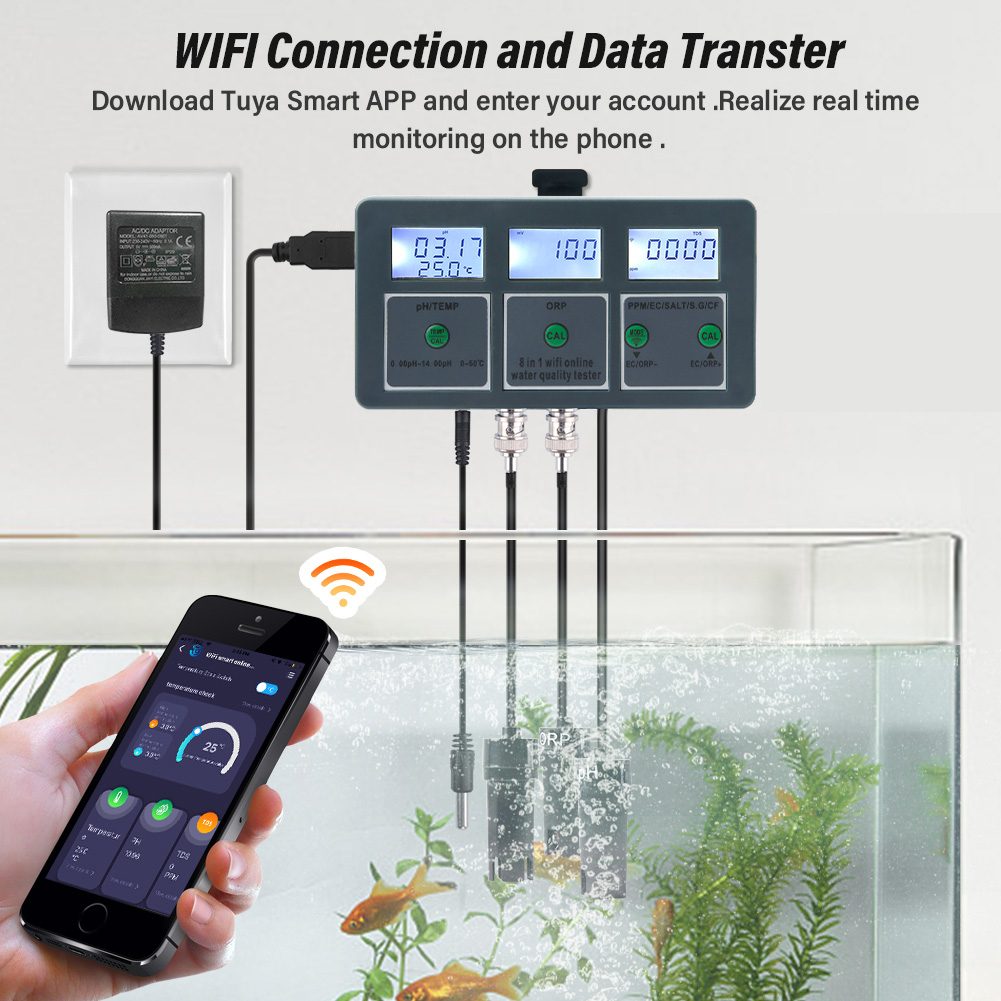 YAGO 8 in 1 WiFi Aquarium Wate - Planted Aquarium Test Kit ulasan dan harga