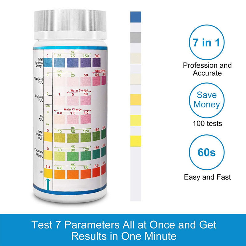7-IN-1 Aquarium Test Strips 10 - Planted Aquarium Test Kit ulasan dan harga