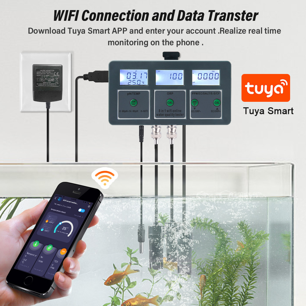 Yieryi WiFi Tuya Smart PH ORP  - Planted Aquarium Test Kit ulasan dan harga